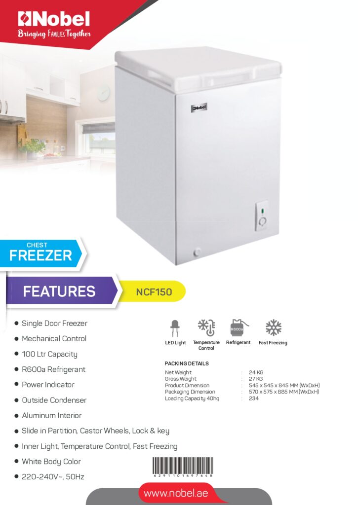 Nobel Ncf Chest Freezer Liters Plugnpoint