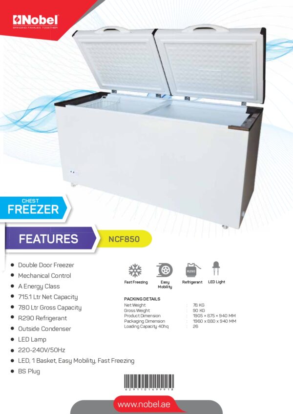 Nobel Ncf Chest Freezer Liter Plugnpoint