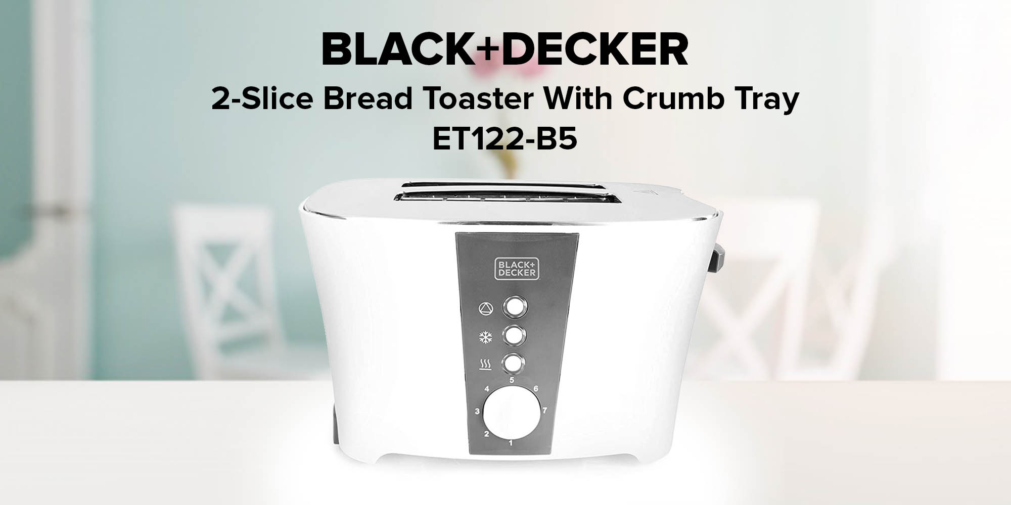 Black And Decker ET122 220 Volt 2-Slice Toaster For Export, Cool Touch, 800  Watt