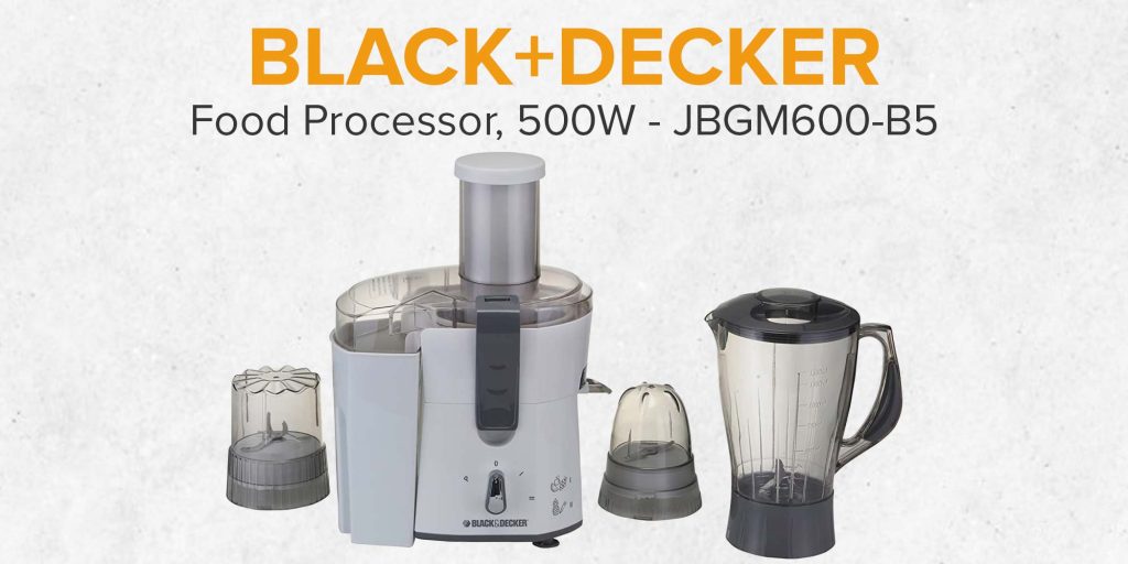 Black+Decker 500W Juicer Blender with Mincer & Grinder JBGM600B5