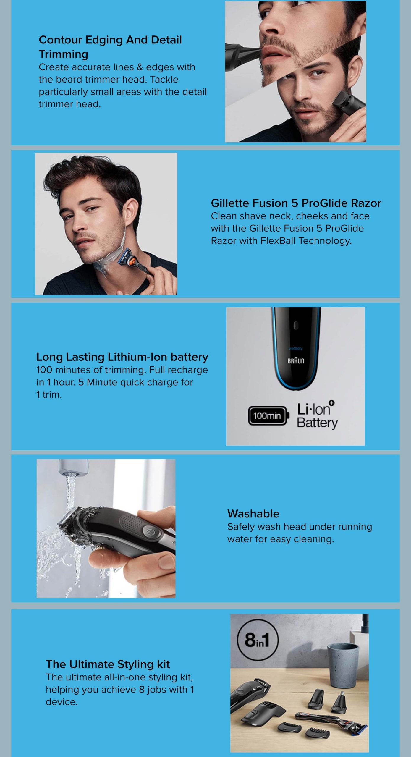 Buy Braun UAE in trimmer MGK5260 for Men | PLUGnPOINT