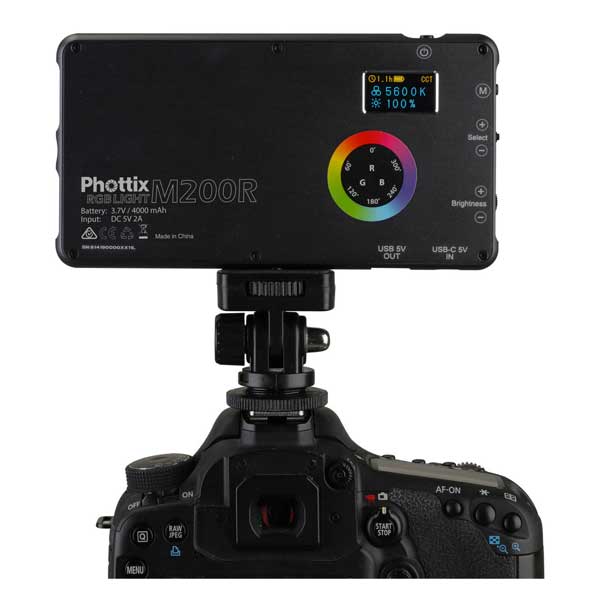 Phottix M200R RGB LED On-Camera Light Panel PLUGnPOINT