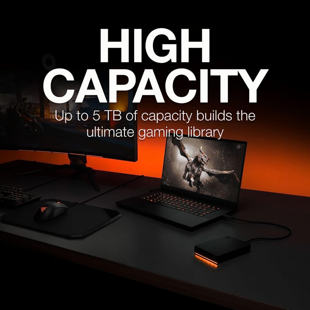 Seagate FireCuda Gaming 5TB, External Hard Drive HDD, USB 3/2, RGB LED lighting - STKL5000400