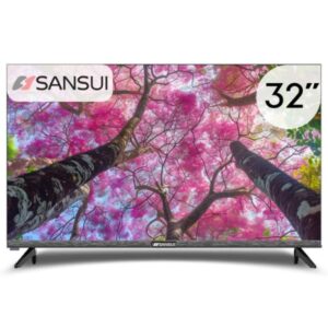 SANSUI 32 Inch Edgeless HD Ready LED Smart TV, DVB T2/S2 Built-in Receiver, Android 12, 2 USB, 2 HDMI, High Resolution, Superior Sound - SS32LTA501