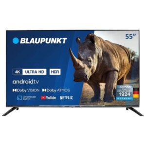 Blaupunkt 55 Inch TV 4K-UHD Smart TV Android TV Dolby Vision Dolby Atmos Bluetooth, Black -55UB6210D